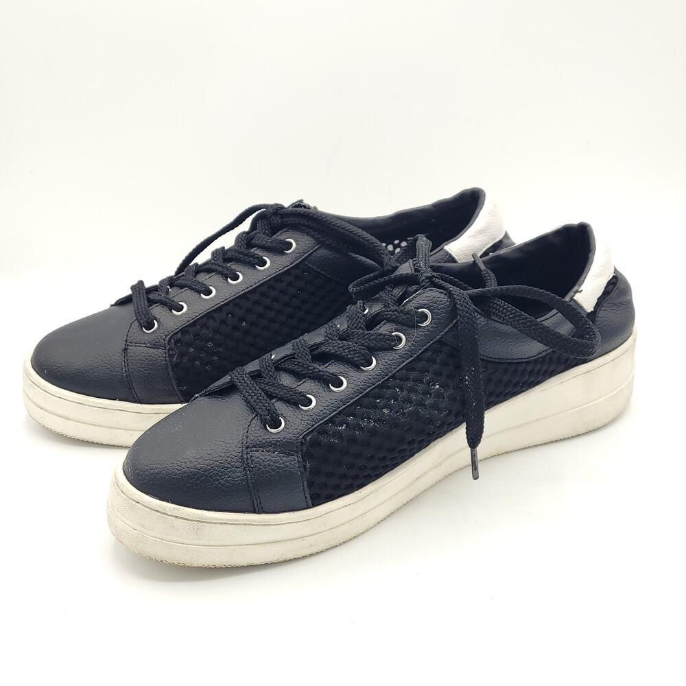 Steve Madden Napa Natural Comfort Black Leather Mesh women's size 10w wide - Picture 4 of 9